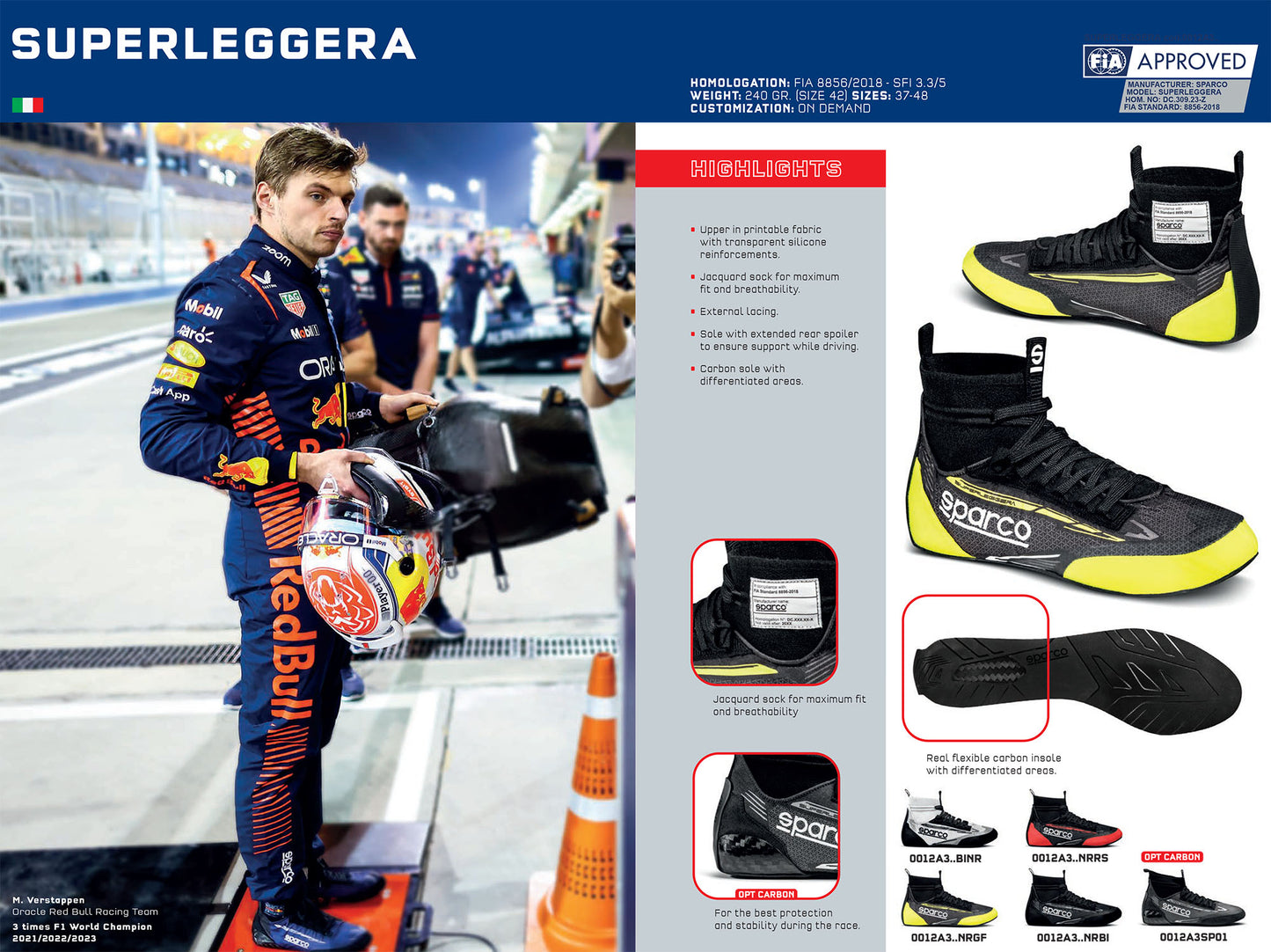 0012A3 Sparco SUPERLEGGERA Race Boots Shoes Fireproof FIA 8856-2018 Approved