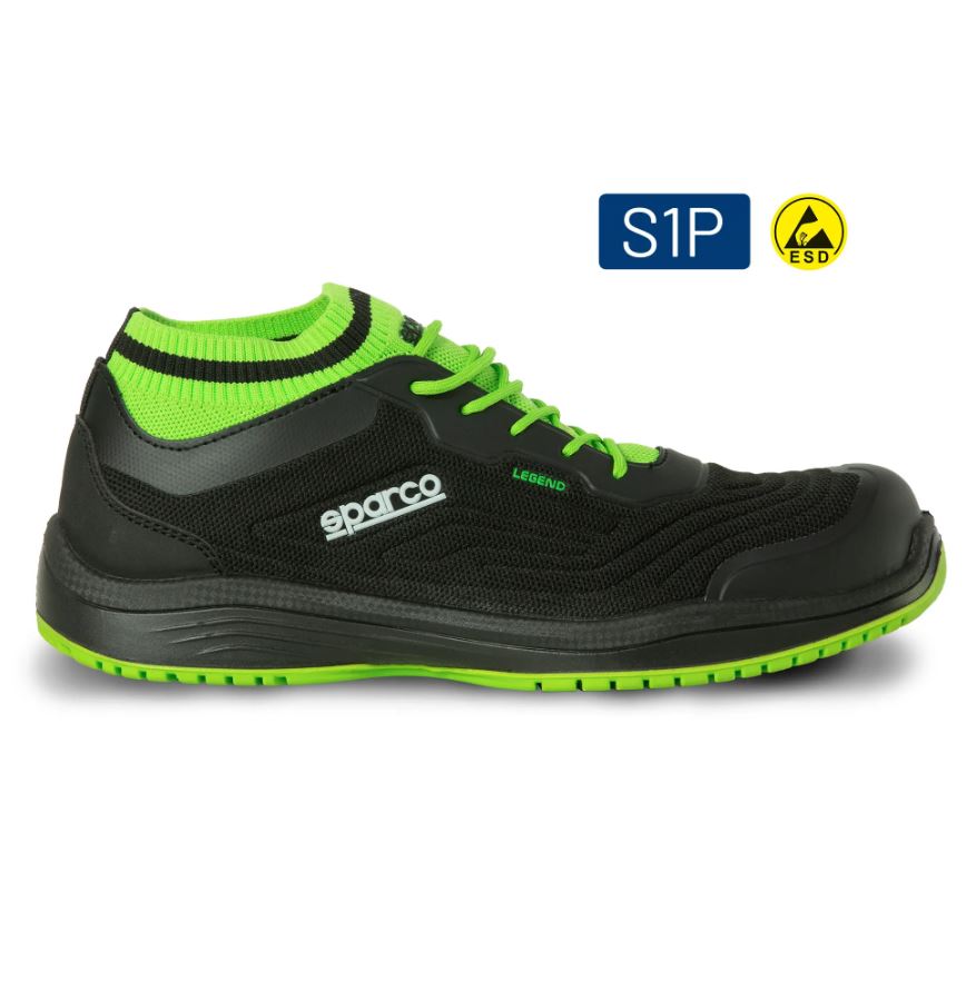 07525 Sparco LEGEND Safety Footwear Trainers ESD S1P SRC Shoes Light Carbon Toe