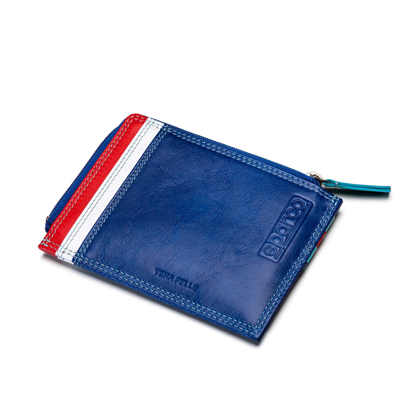 Portefeuille en cuir Sparco Martini Racing 12x9cm Logo en relief Produit officiel