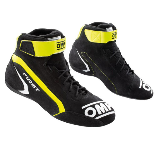 2025 OMP First Race Boots Suede Leather Mid-Cut Fireproof FIA 8856-2018 Racing