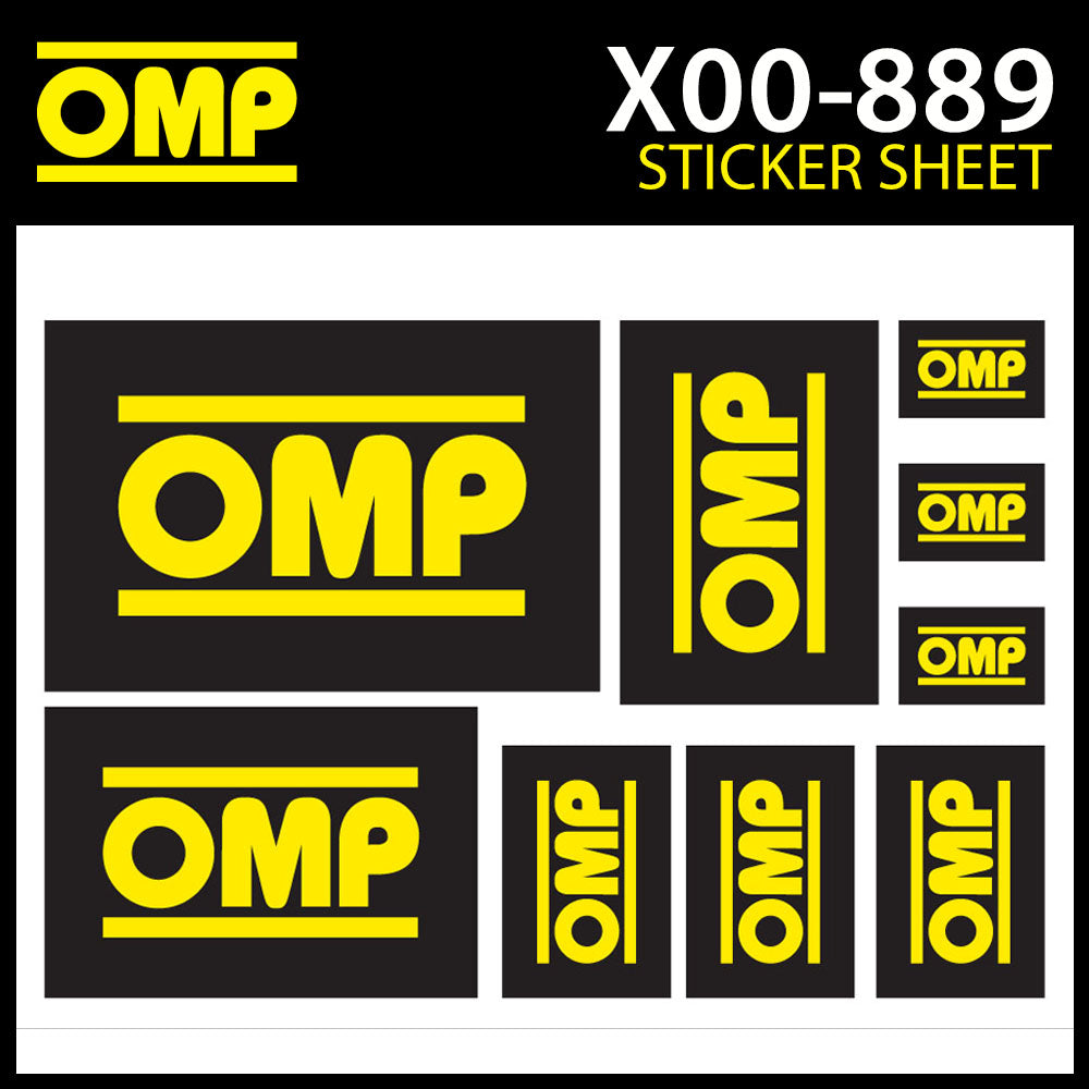 X/889 Planche de décalcomanies de course OMP pour fans de rallye X 9 autocollants OMP pour voiture de course de sport automobile !