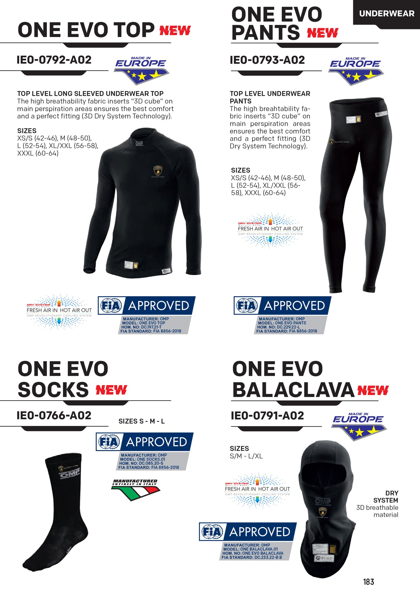 OMP One Evo Balaclava Lamborghini Squadra Corse Special Edition FIA 8856-2018