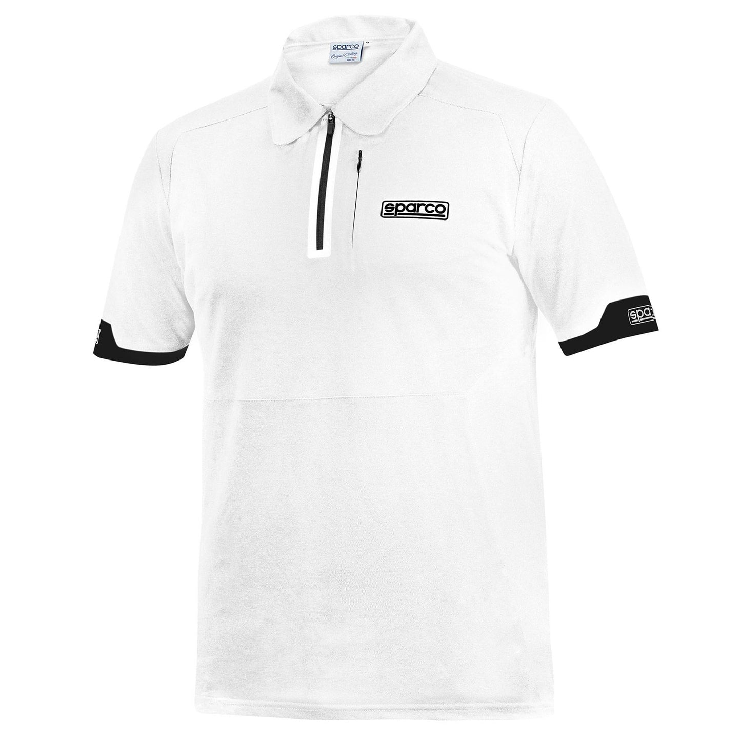 01367 New 2023 Sparco Racing Mens Polo Shirt with Zip in Stretch Polyester