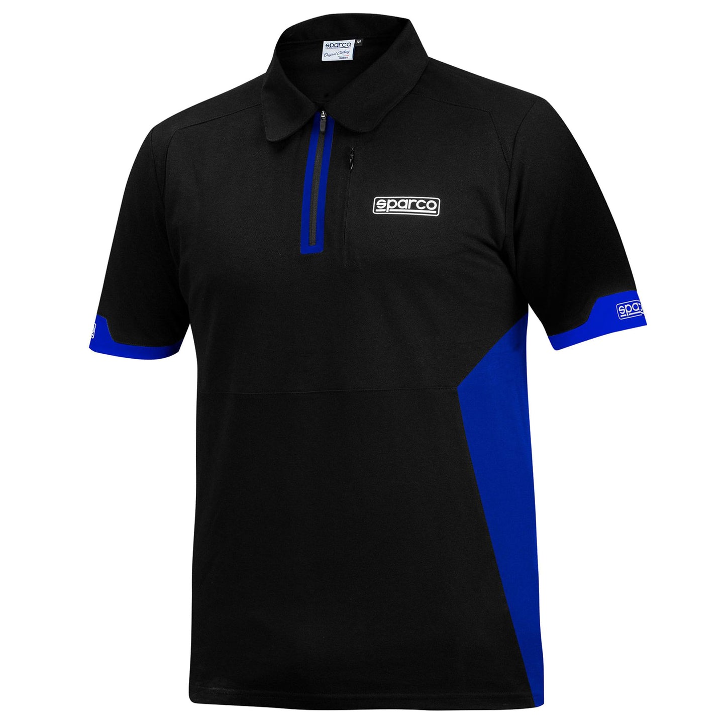 01367 New 2023 Sparco Racing Mens Polo Shirt with Zip in Stretch Polyester