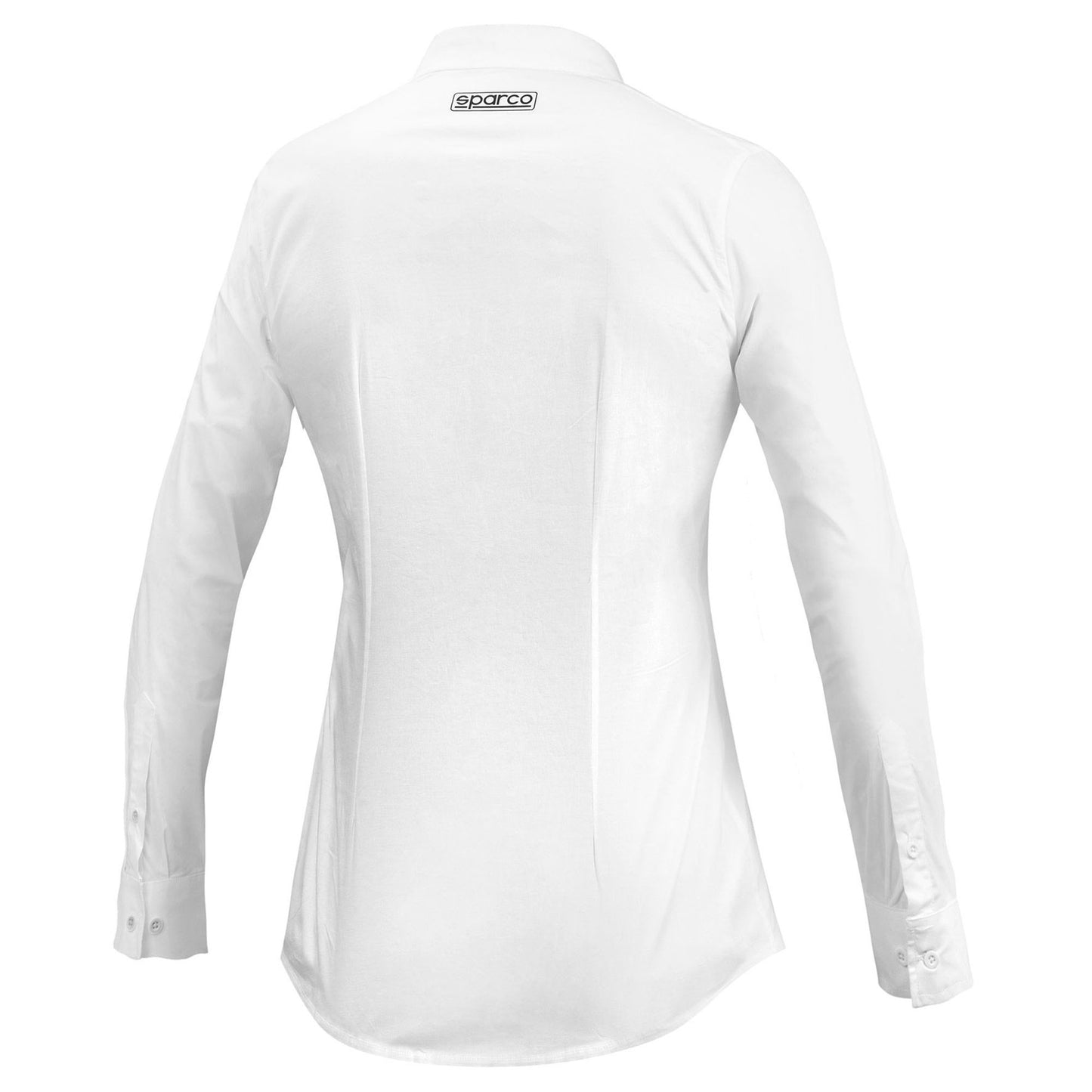 Chemise Sparco Racing Manches Longues Col Plein Coton Blanc Femme Fille
