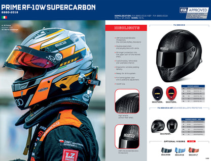 003373 Sparco Racing Helmet Carbon PRIME RF-10W SUPERCARBON FIA 8860-2018 SNELL