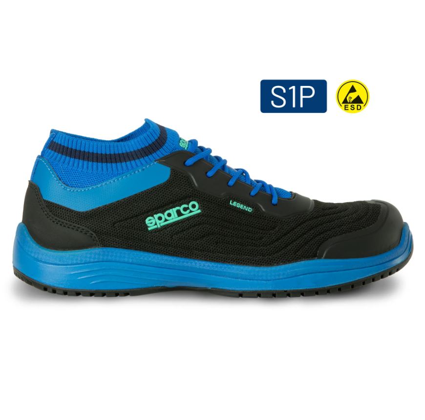 07525 Sparco LEGEND Safety Footwear Trainers ESD S1P SRC Shoes Light Carbon Toe