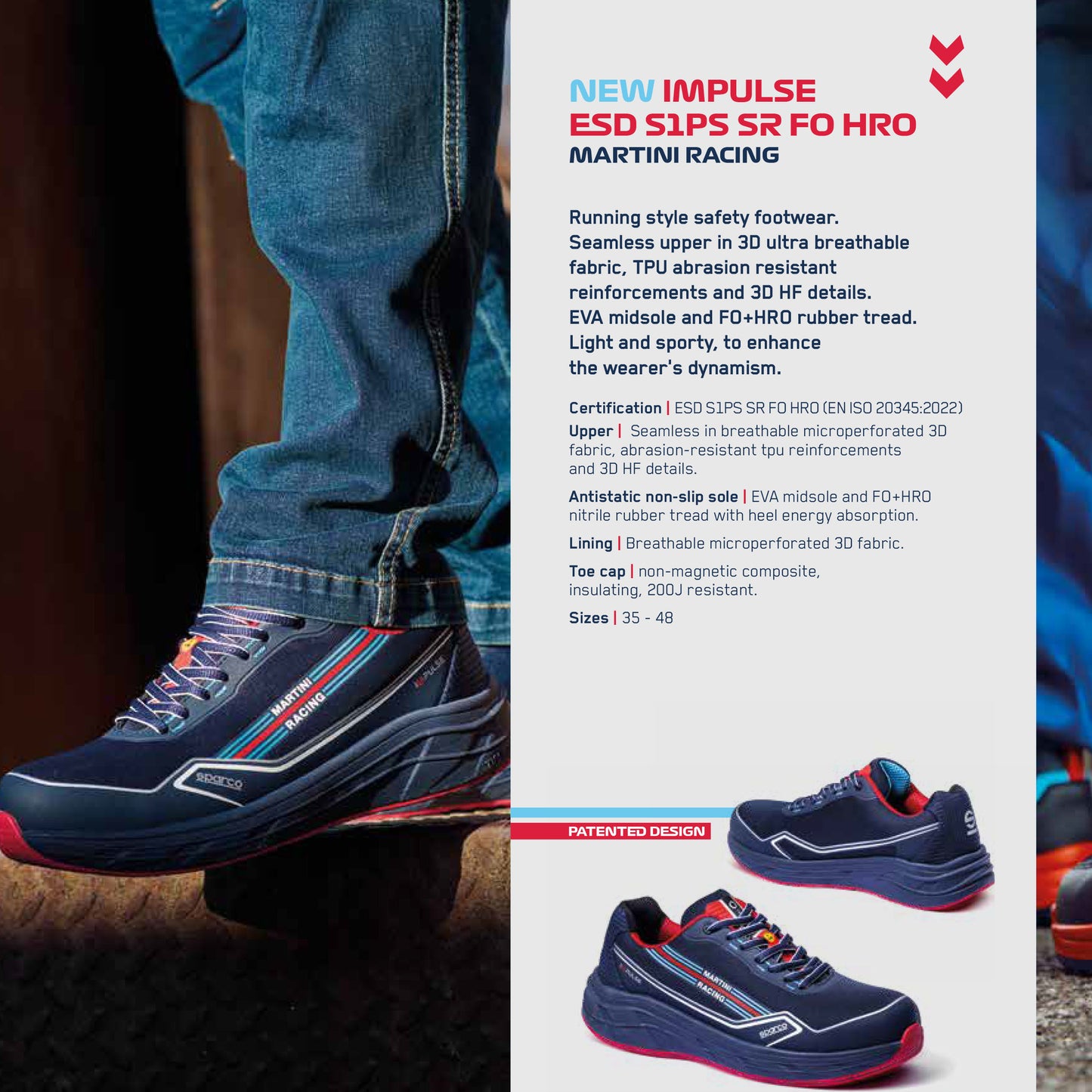 07545MR Sparco Impulse Safety Shoes MARTINI RACING CORSICA Footwear Trainers