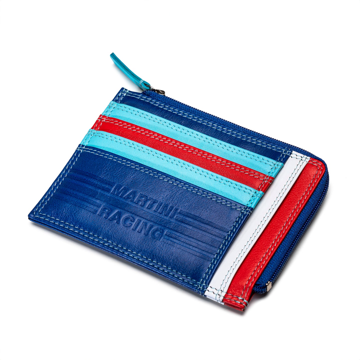 Portefeuille en cuir Sparco Martini Racing 12x9cm Logo en relief Produit officiel