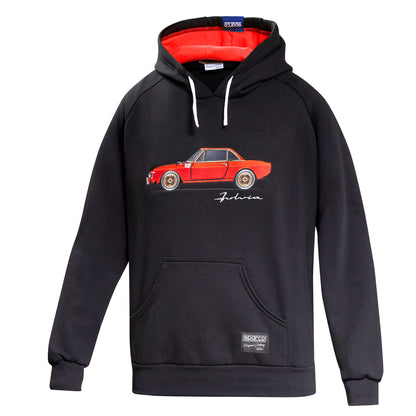 New 2025 Sparco Hoodie Lancia Fulvia HF Classic Car Retro Hoody Made in Italy