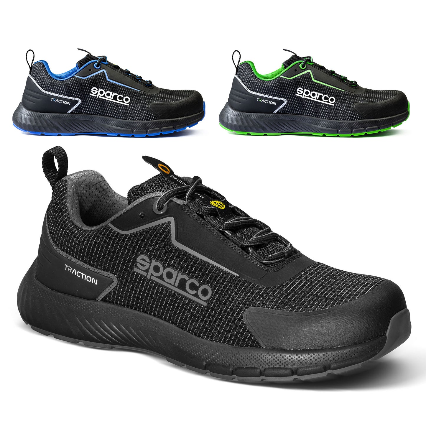 2026 Sparco TRACTION Safety Shoes Mechanic Trainers Toe Protection ESD S1PS SR