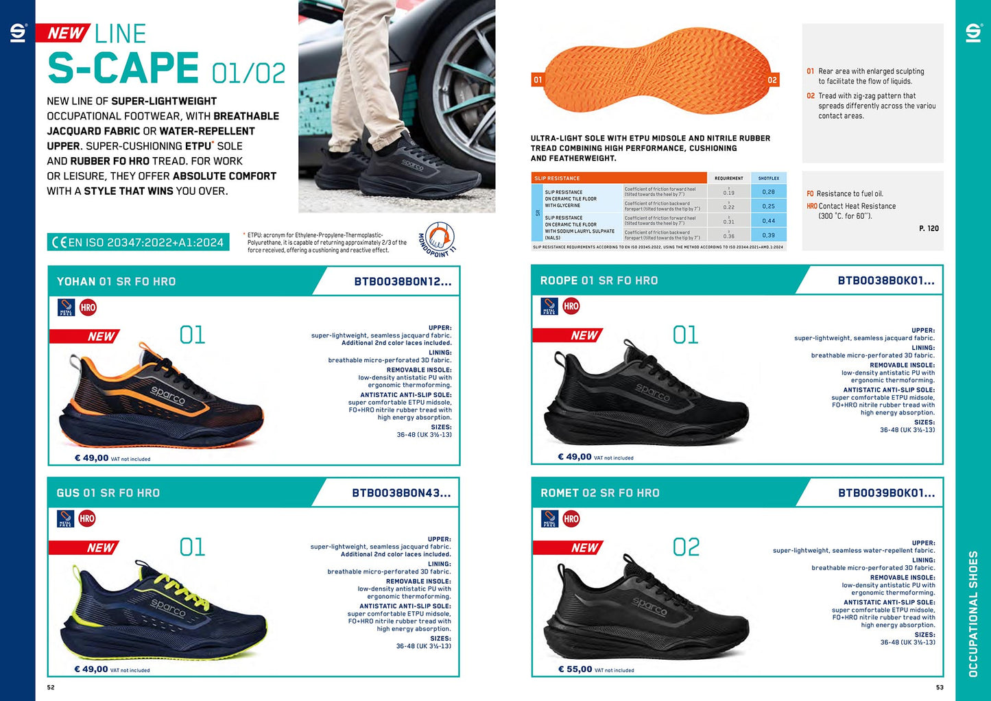 New! 2026 Sparco S-CAPE 02 Mechanic Trainers Sporty Work Shoes Waterproof Spec