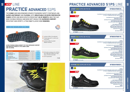 2026 Sparco PRACTICE ADV S1 Safety Shoes Work Trainers Mechanic Teamwork Pitcrew