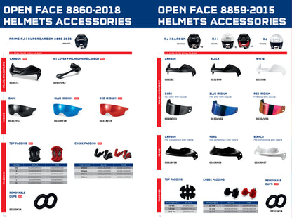 00314V15 Visière Sparco Iridium Rouge compatible casque jet PRIME RJ-I SUPER CARBON