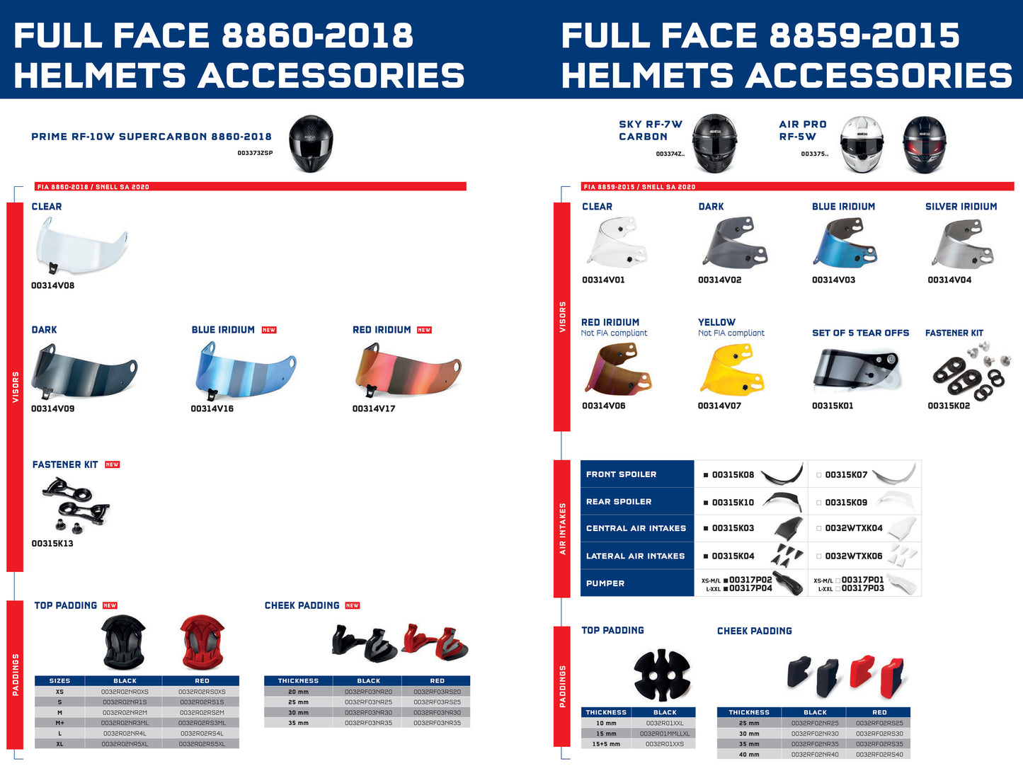 00314V16 Visière Iridium Rouge Sparco compatible avec le casque intégral PRIME RF-10W FIA
