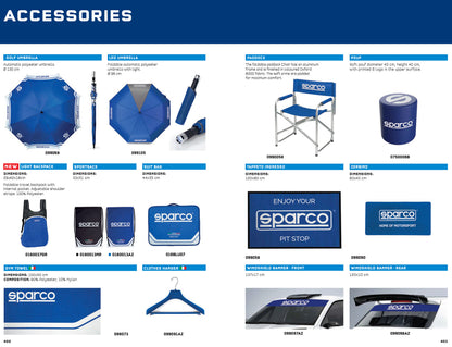 Parapluie Sparco Racing LED bleu avec lampe de poche pliable compact 96cm de diamètre